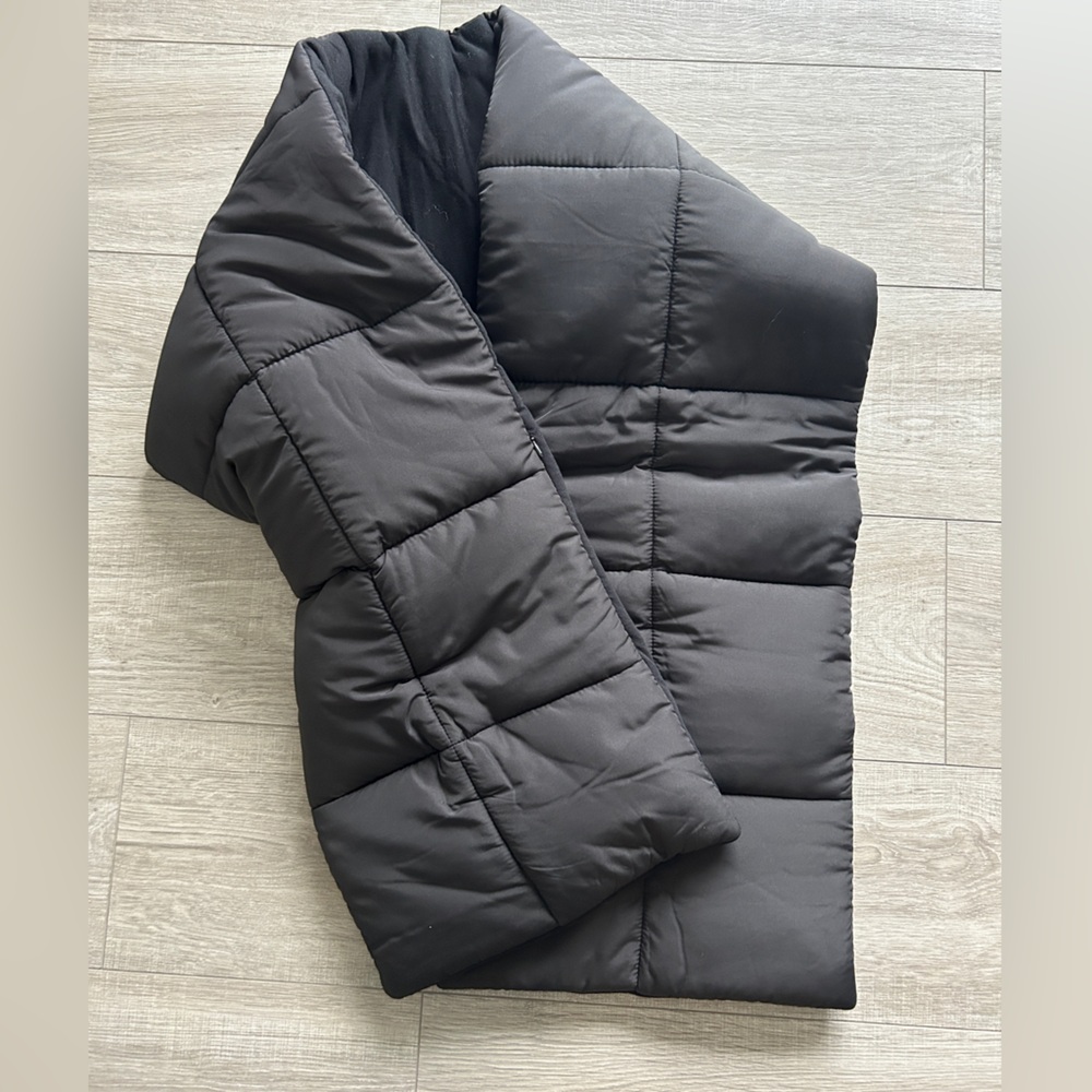 ZARA Black Quilted Puffer Scarf with Zip Pocket Unisex